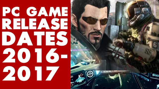 Release Dates 2016 Games