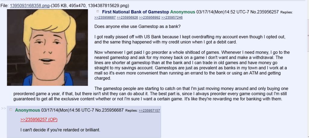 First National Bank Of Gamestop