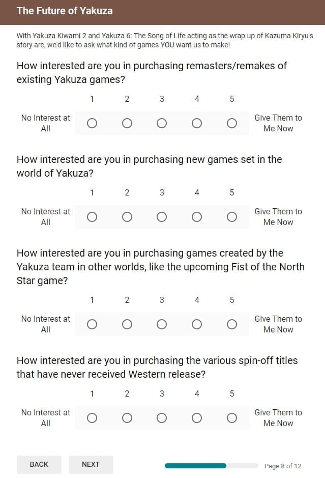 Yakuza Survey