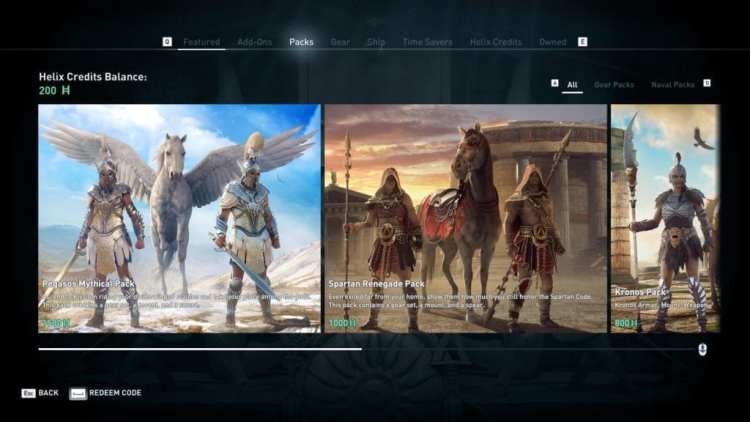 Assassin's Creed Odyssey Microtransactions Legendary Gear Choices