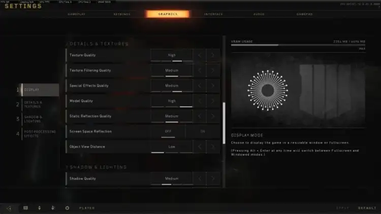 Call Of Duty Black Ops 4 Optimization Guide 144 To 160 Fps Options 3