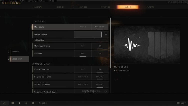 Call Of Duty Black Ops 4 Pc Benchmark And Technical Review Options Audio