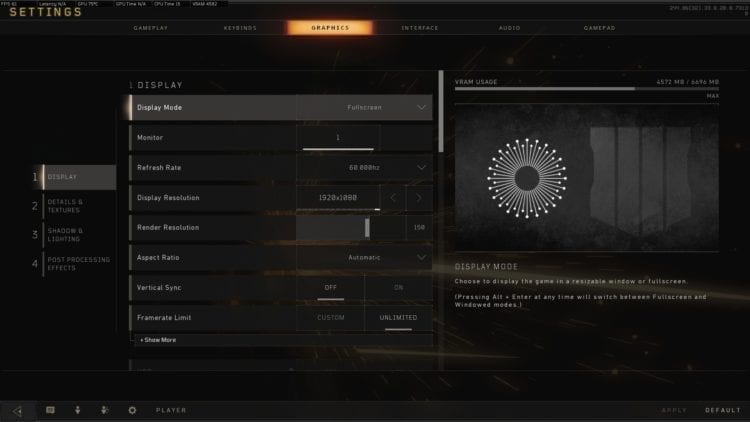 Call Of Duty Black Ops 4 Pc Benchmark And Technical Review Options Graphics
