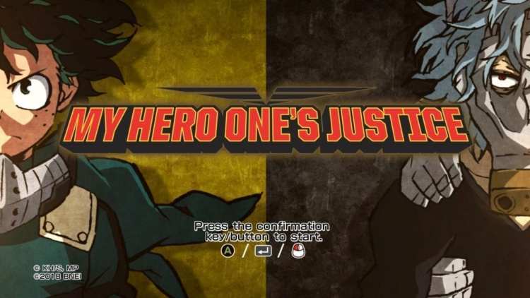My Hero One's Justice Title Screen