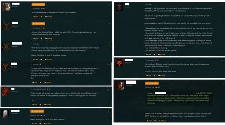 Diablo Immortal Blizzard Forum Reactions 1