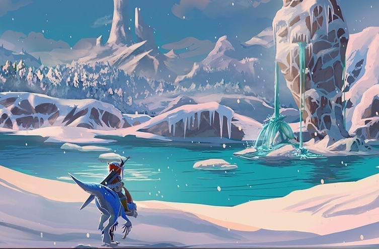Monster Hunter Stories Screenshot Of Snowy Mountain