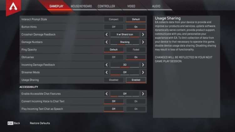 Technical Review Apex Legends Gameplay Hud Settings