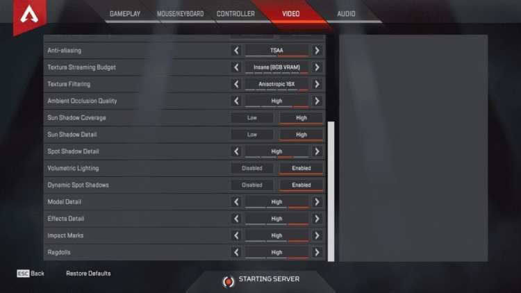 Technical Review Apex Legends Video Graphics Settings 2