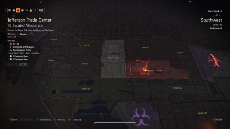 The Division 2 Private Beta Endgame Map