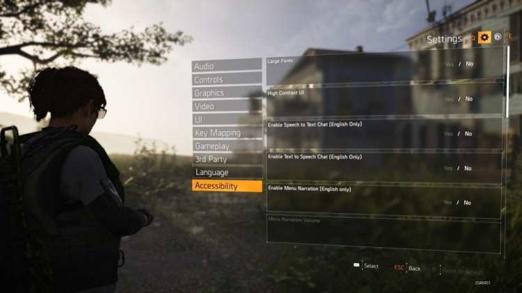 The Division 2 Pc Technical Review Accessibility