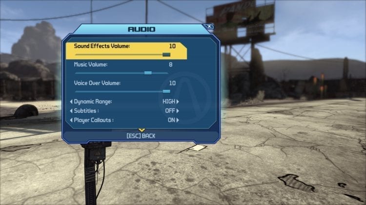 Borderlands Game Of The Year Enhanced Pc Tech Review Audio Settings