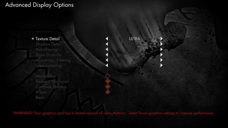 Sniper Elite V2 Remastered display options