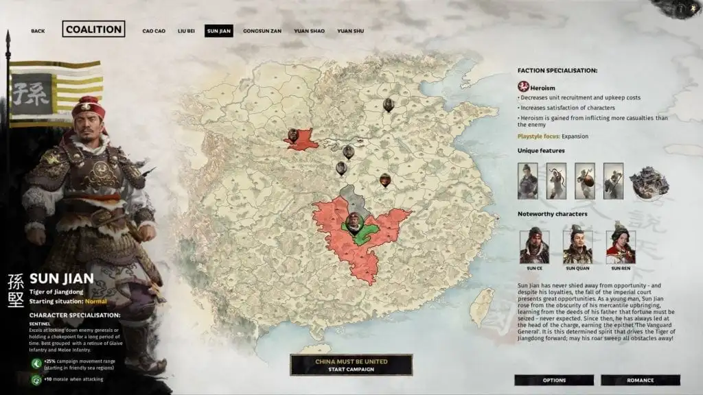 Total War Three Kingdoms Guide Sun Jian Selection