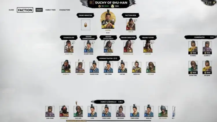 Total War Three Kingdoms Liu Bei Guide Court Turn 50