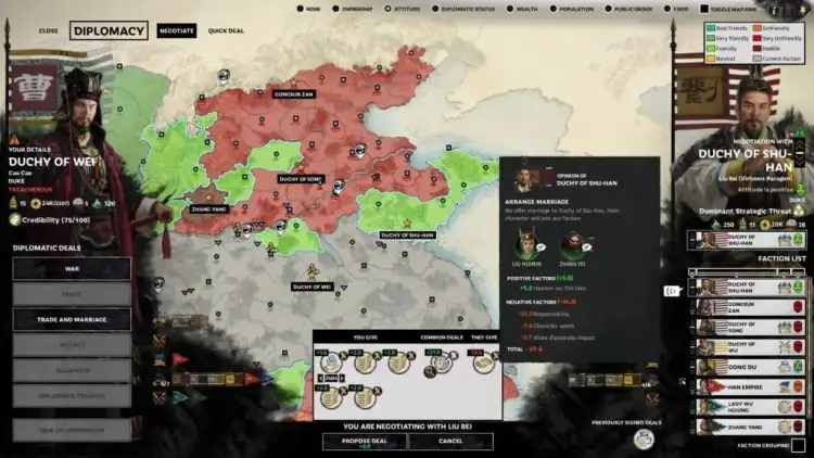Total War Three Kingdoms Beginners Guide Diplomacy Arranged Marriage Zhang Fei