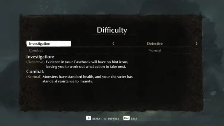 Settings Difficulty