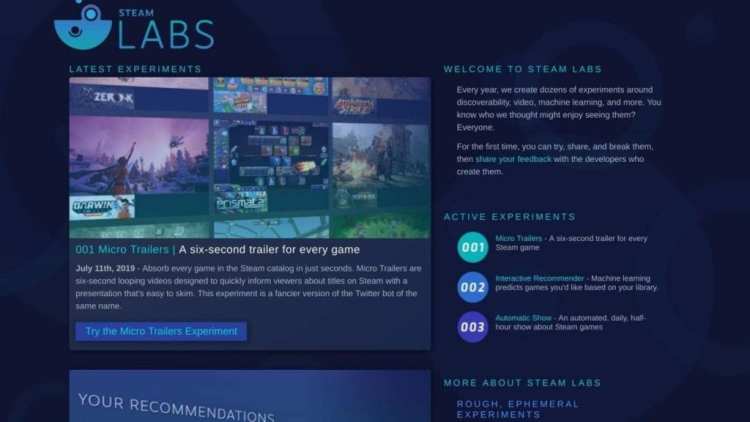 Steam Labs pc gaming news