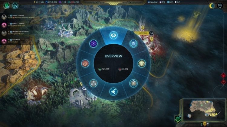 Age Of Wonders Planetfall Technical Review Radial Menu