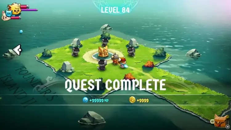 quest complete - 99999 exp and 9999 gold