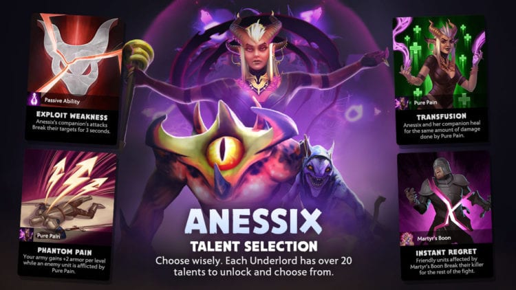 Dota Underlords The Big Update Anessix Talents