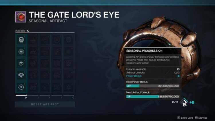 Gate Lord's Eye Artifact Bonus Power