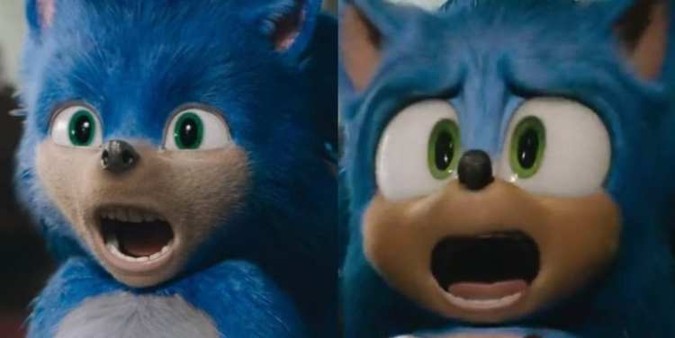 Sonic Before After movie redesign