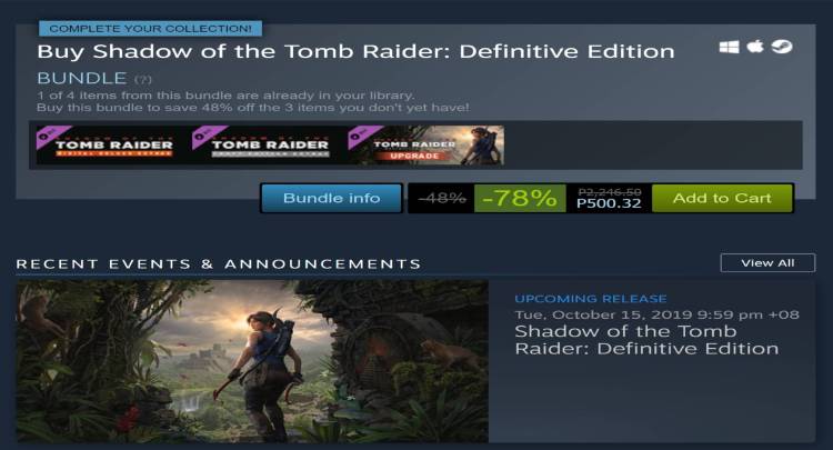 Steam Winter Sale 2019 Best Deals Shadow Of The Tomb Raider Confusion