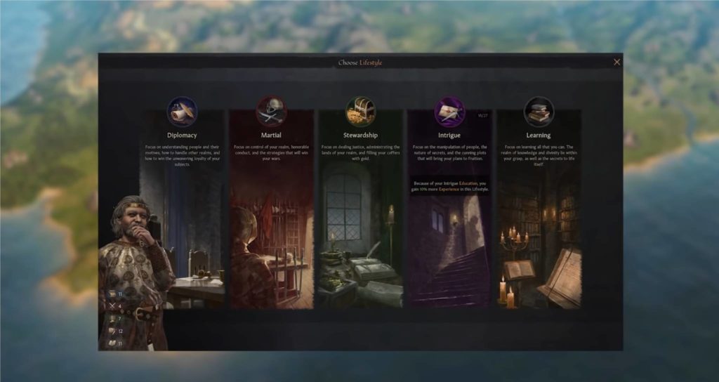 Crusader Kings 3 Dev Diary Lifestyle Focus Skill Trees