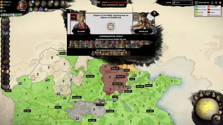 Liu Hong Mandate Of Heaven Guide Total War Three Kingdoms Mandate War Start Map