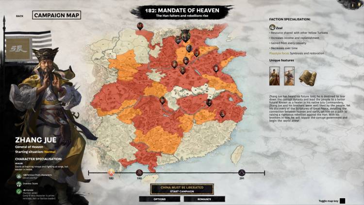Yellow Turbans Guide Mandate Of Heaven Total War Three Kingdoms Zhang Jue Yellow Turban Rebellion Start Map