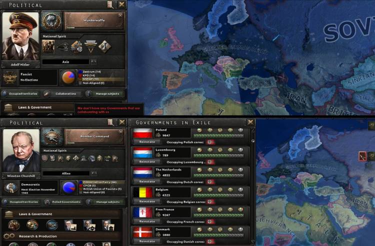 Hearts Of Iron 4 La Resistance Expansion Dlc Review Hearts Of Iron Iv Espionage Operatives Operations Collaboration Vs. Government In Exile