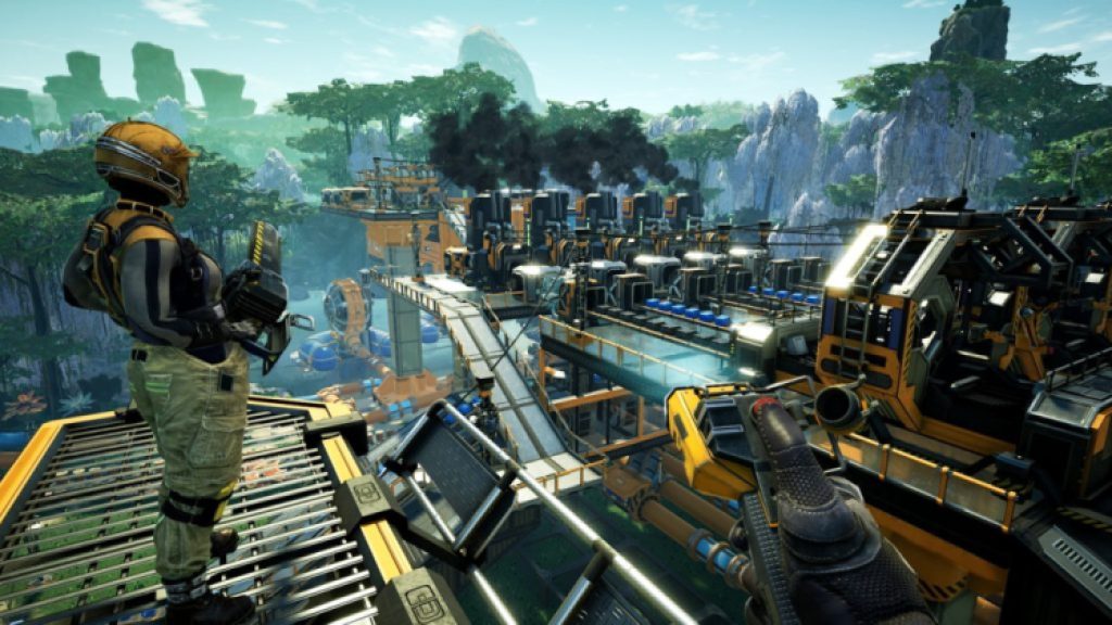 Satisfactory is a 3D first person open world exploration and factory building game like Minecraft only available on PC