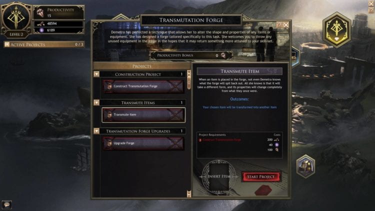 Wolcen Lords Of Mayhem Endgame Guide Champion Of Stormfall City Upgrades Projects Guide Transmutation