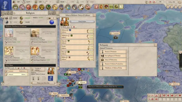 Imperator Rome Magna Graecia Dlc Archimedes Update Religion Guide Holy Sites, Pantheons Athena