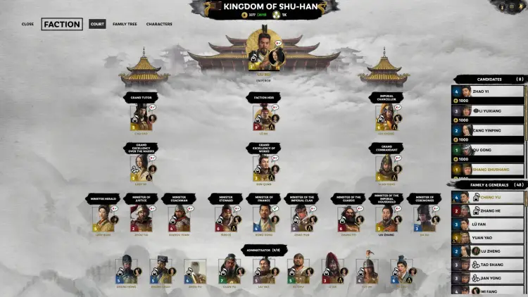 Total War Three Kingdoms A World Betrayed Liu Bei Faction Campaign And Events Guide Kingdom Of Shu Han Court