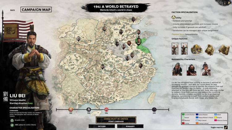 Total War Three Kingdoms A World Betrayed Liu Bei Faction Campaign And Events Guide Overview