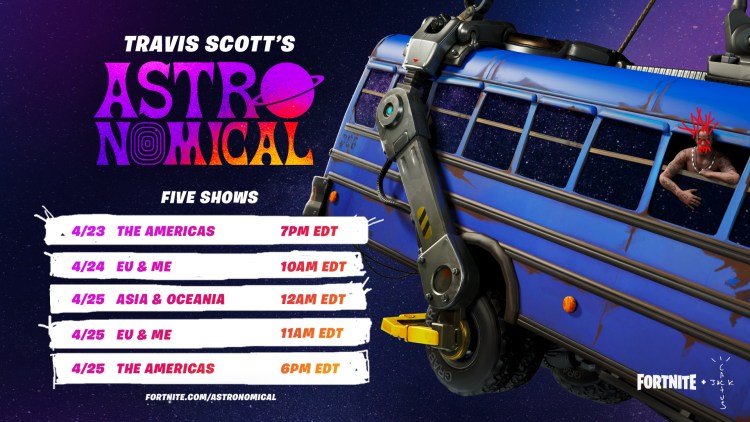 Fortnite Travis Scott Astro nomical Event Schedule