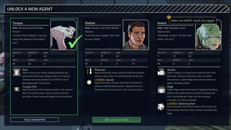 Xcom Chimera Squad Review Character Selection