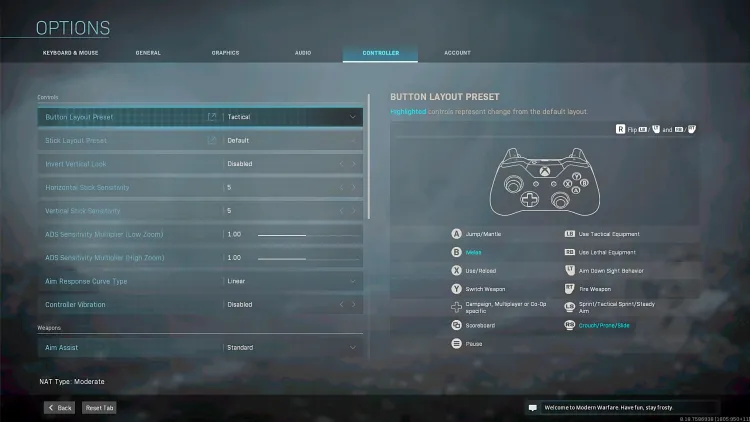 Call of Duty Warzone controller settings