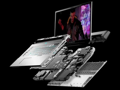 Alienware Area 51m R2 Cyberpunk Exploded Shot | Area 51-m, m15, and m17 with 10th generation Intel processors