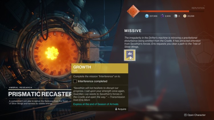 Destiny 2 Season Of Arrivals Titan Weekly Interference Mission Means To An End Missive 1