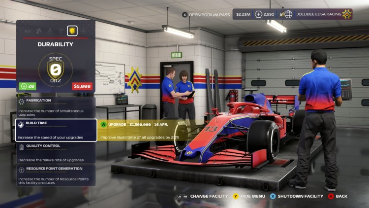 F1 2020 Myteam Facilities Guide Facilities Upgrades 4