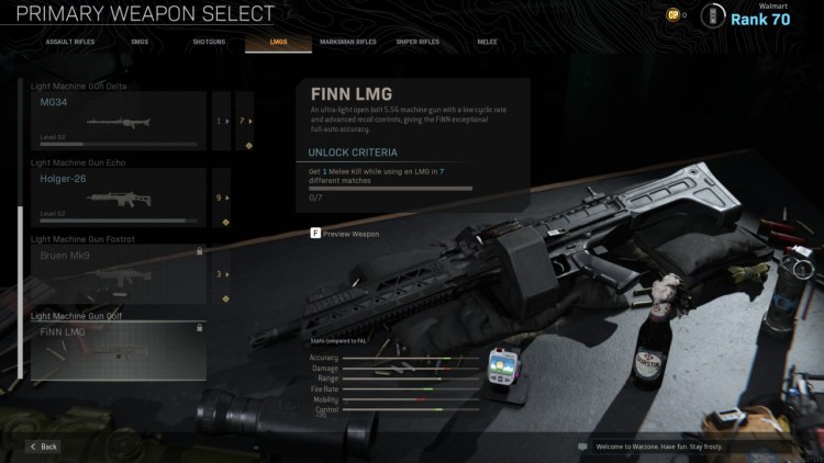 Warzone Finn Light Machine Gun