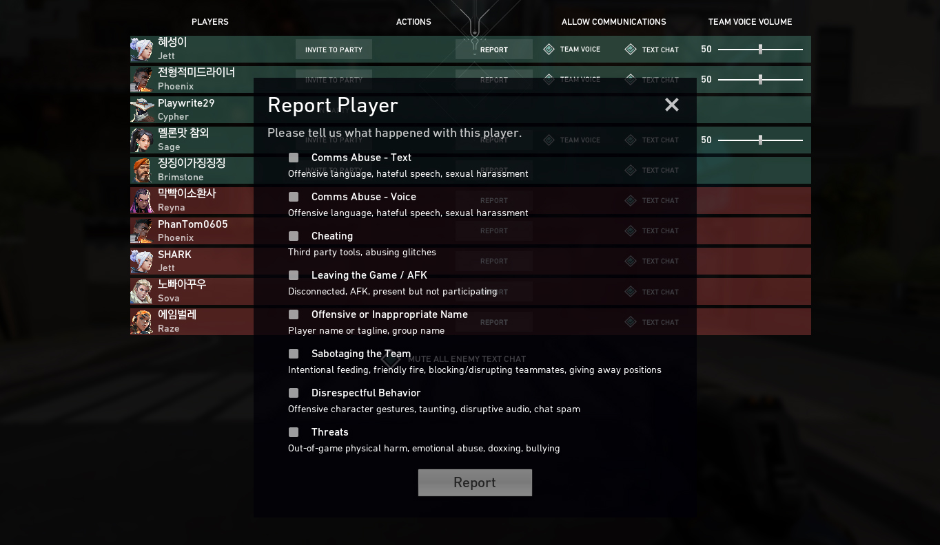 Player reports. Valorant Report. Report game. Valorant голосовой чат. Player Report плагин.
