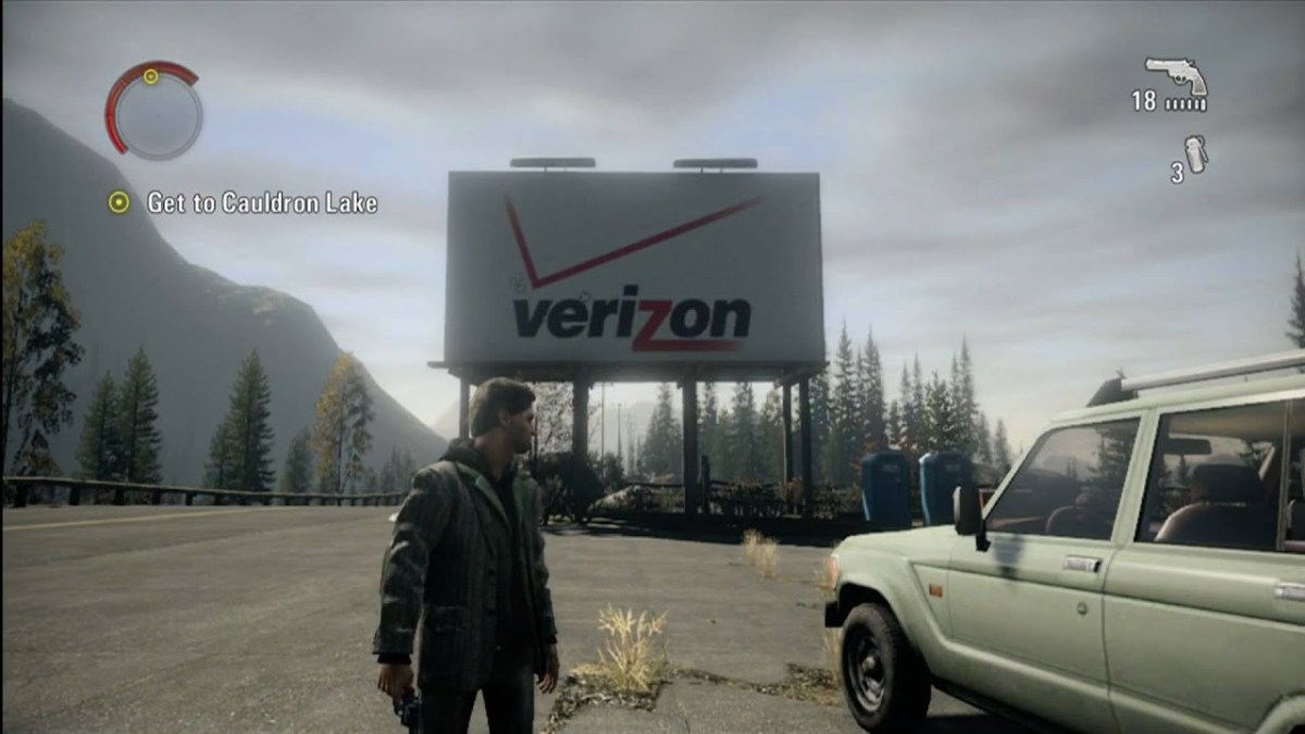 Verizon advertising in Alan Wake