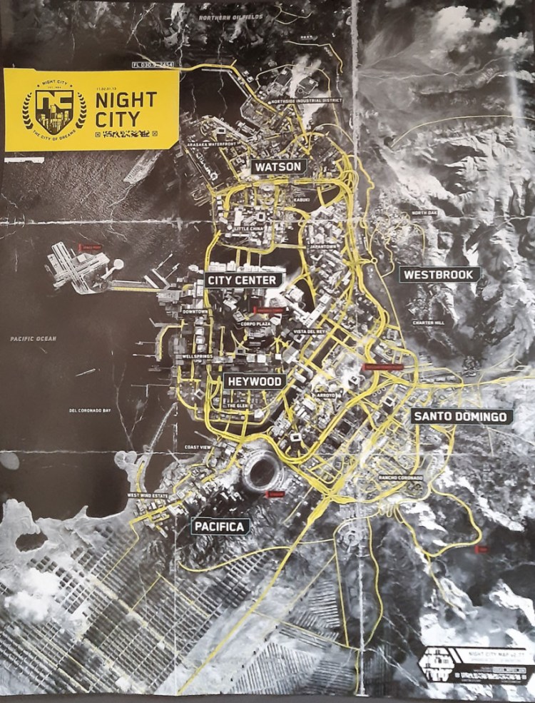 Cyberpunk 2077 Night City Map Overview Web