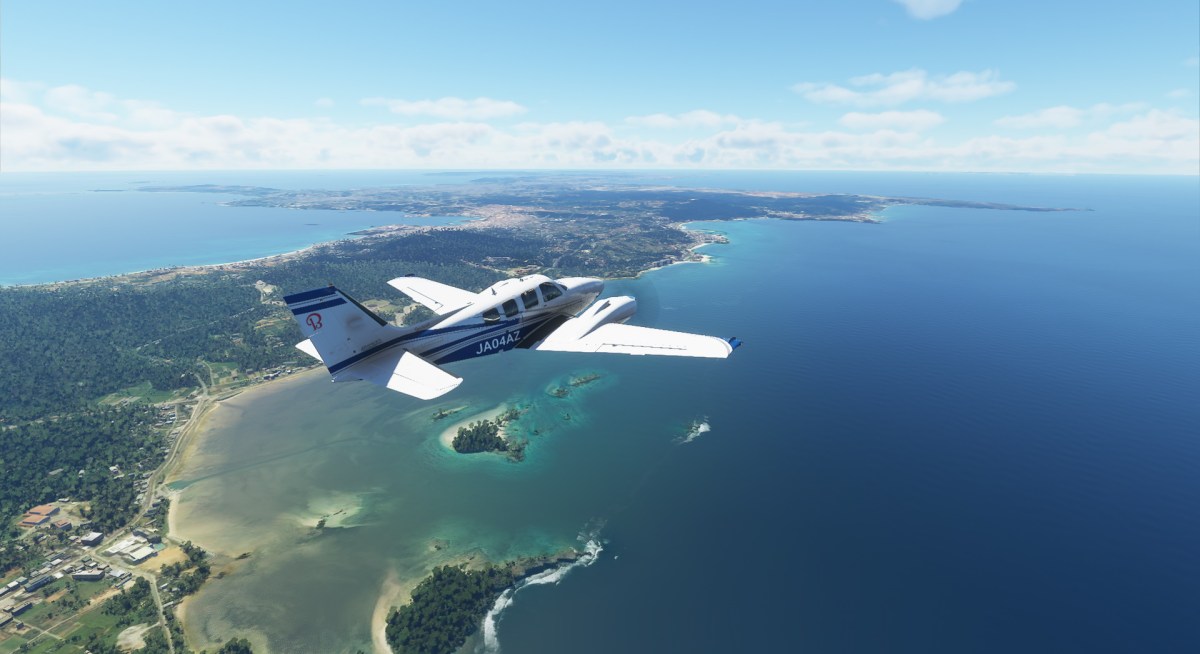 Microsoft Flight Simulator Beechcraft Baron Over Japan