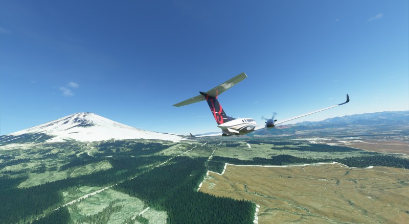 Microsoft Flight Simulator King Air And Mt Fuji