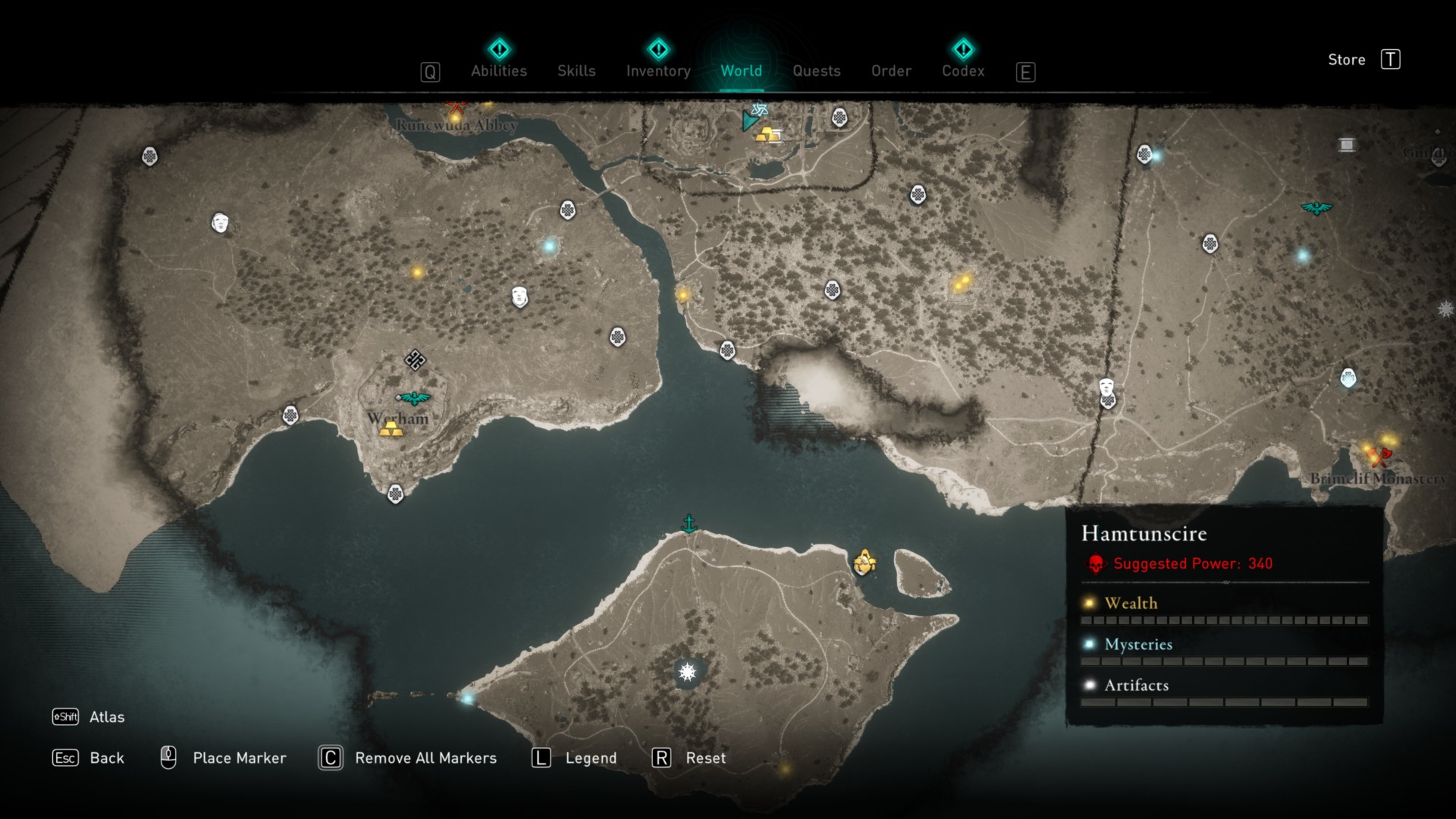 All Assassin's Creed Valhalla Hamtunscire Wealth, Mysteries, and Artifacts  locations map - Polygon