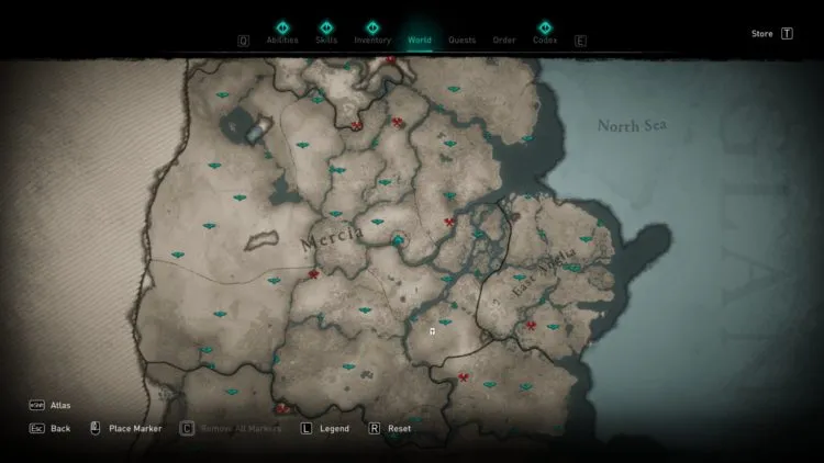 Assassin's Creed Valhalla Полная карта мира Руководство по сундукам с сокровищами 3b Англия